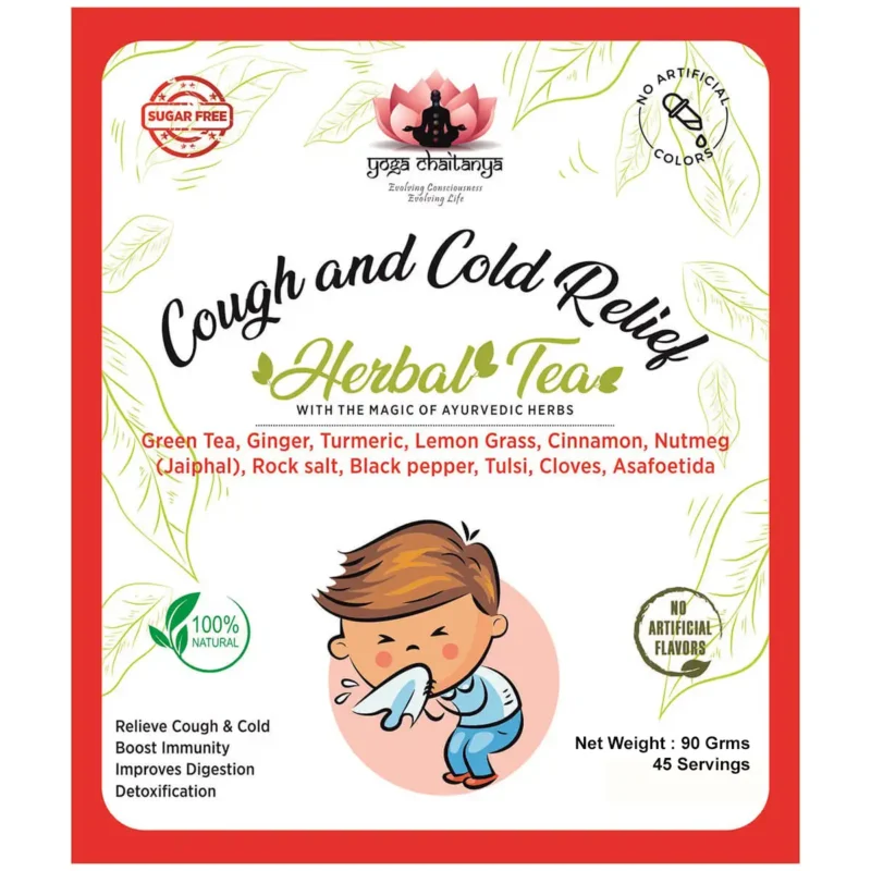 Cough & cold relief herbal tea front sticker