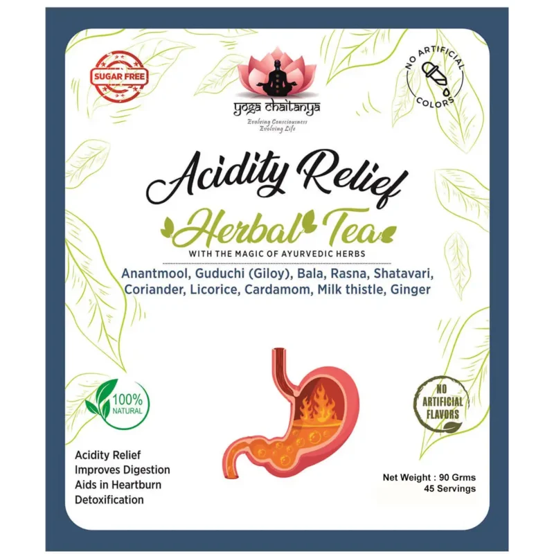 acidity relief tea front sticker