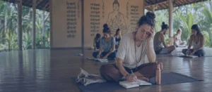 Struggles during yoga teacher training Home Struggles during yoga teacher training with students managing study pressure, emotional adjustment, and practice challenges in a yoga shala