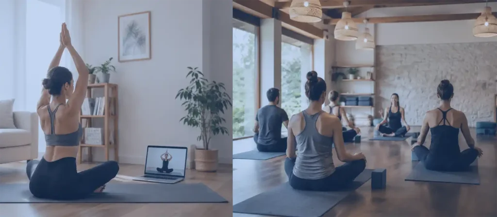 Online yoga teacher training vs in-person yoga teacher training comparison for students choosing the right TTC format.
